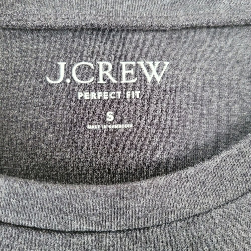 J. Crew Dark Gray Long Sleeve Top with Gold Accents - Picture 6 of 11